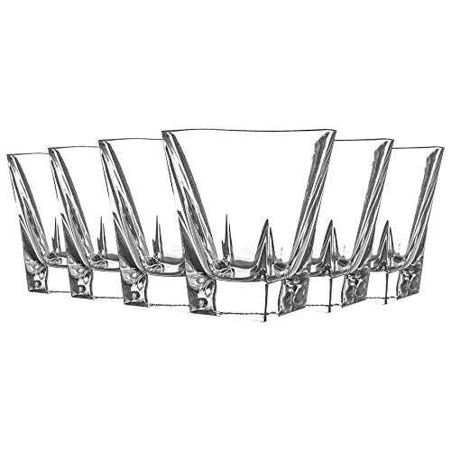 RCR Crystal Fusion Whiskey Brille Set - Moderne Schnittglas -Cocktail -Turler - 270ml - 12pc