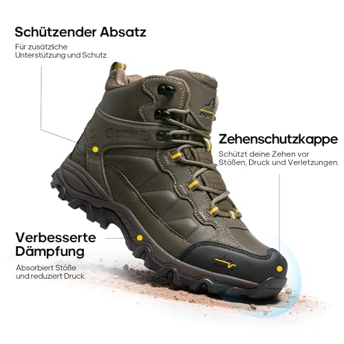 NORTIV 8 Men's Waterproof Hiking Boots Outdoor Trekking Lightweight Mountaineering Leather Shoes4
