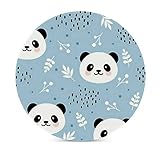 Ceramic Lovely Panda Round Coaster,Cork Bottom Coaster, Non-Slip,Protect Desktop from Scratched, for...
