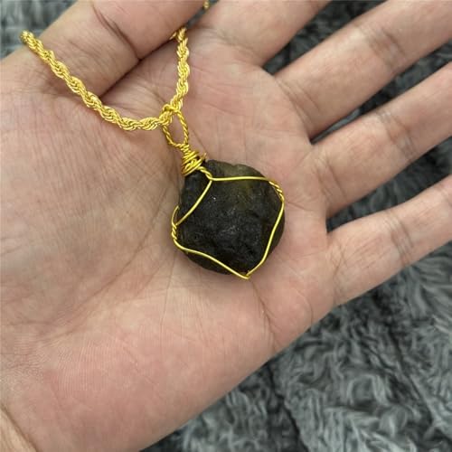 Collier en fil de cristal de moldavite authentique et rare - 2
