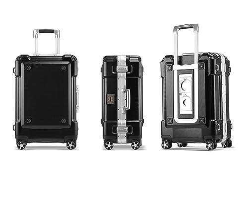 Carry-on Suitcase Luggage Hard Shell Carry On Luggage with Aluminum Frame,No Zipper Suitcase, Combination Lock Carry-on Suitcases Carry On Luggages, 20in, White,White-20in (Silver 24in)2
