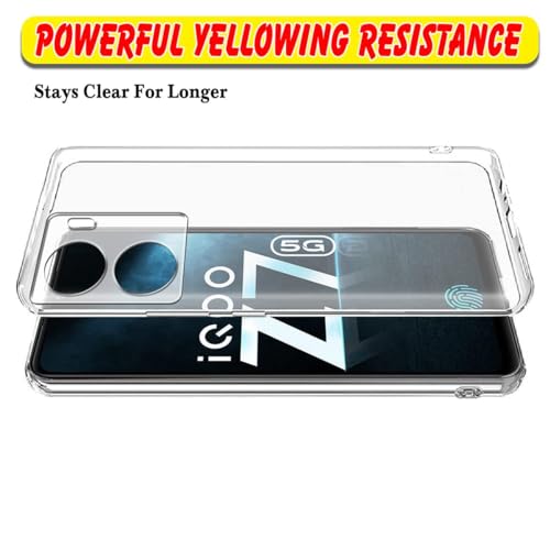 Image of XIVY Crystal Clear Hard Case Cover for iQOO Z7 5G / iQOO Z7s 5G - Ultra Hybrid Transparent Shockproof Back Cover with Anti-Yellow | Camera Protective Case