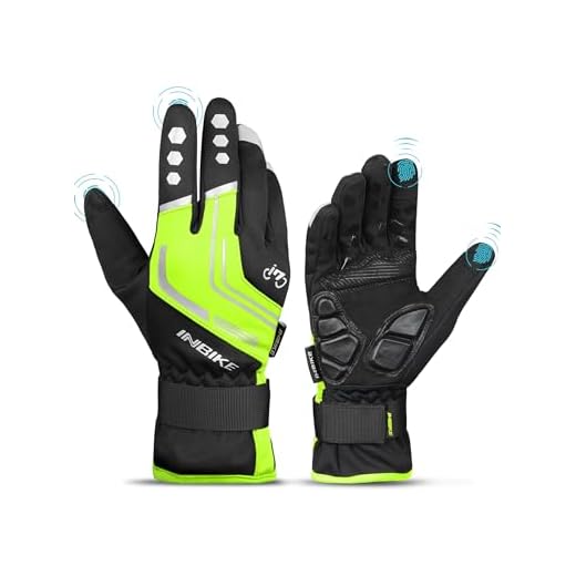 Inbike Guantes Ciclismo, Guantes Invierno Ciclismo Mtb Moto Térmico Antideslizante (Verde,M)