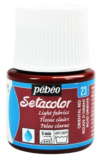Pebeo Setacolor Fabric Paint 45ml Bottles | Light Fabrics Colour Range | NEW (Oriental Red)