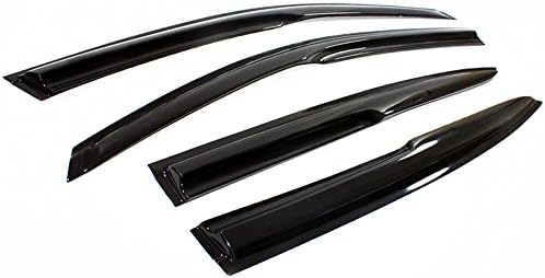 Cuztom Tuning JDM Wavy Style Smoked Window Visor Vent Shade RAIN Guard Deflector Compatible with 2003-2007 7TH Honda Accord Sedan