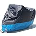 Manfâ Cubierta de Motocicleta Cubierta Impermeable para Motocicleta, Cubiertas de Motocicleta Ohuhu para Todas Las Estaciones con Orificios de Bloqueo, XXL, Negro-Azul