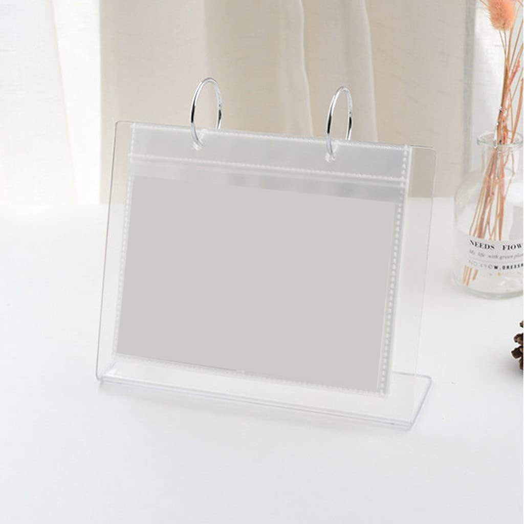 Desktop Photo Album Binder Acrylic Tabletop Photos Frame Photos Displays Multi-purpose Standing Photo Album Display Rack 2 Rings