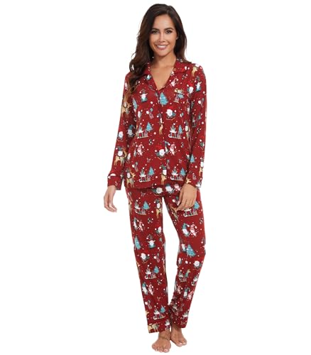 Image of WiWi Viscose from Bamboo Women's Pajamas Set Super Soft Button Down Top and Pants Sleepwear Cooling Pjs S-3X