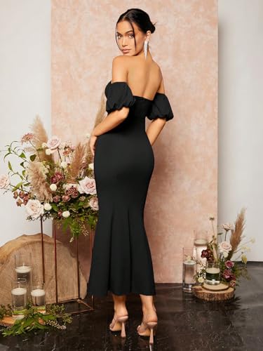 Image of KOTTY Women's Elegant Edge Meadow Frost Black Dress