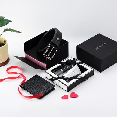 Image of Clean Cut Gift Hamper | Men's Grooming Set, Premium Leather wallet & Belt | Thoughtful Gift for Him | Valentine Gift for Boyfriend / Husband