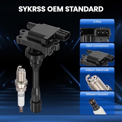 Image of 2-Pack UF295 Ignition Coils & 4-Pack 96457 Spark Plugs Kit Compatible with Mitsubishi Outlander 2003, Mirage 2000-2002, Lancer 2002-2007, Eclipse, Galant & Chrysler Sebring & Dodge Stratus