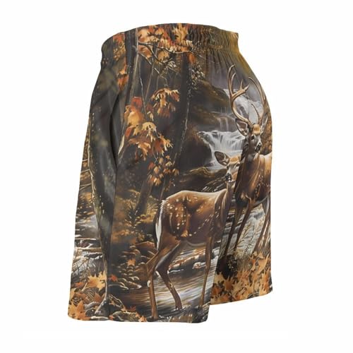 Camouflage Deer Mens Swim Trunks Beach Shorts Quick Dry Bathing Suits And Mesh Lining4