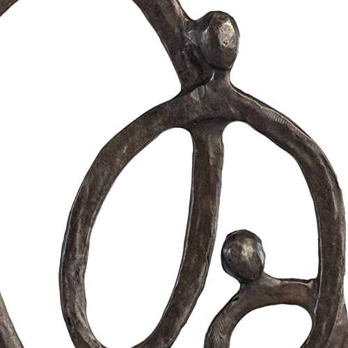 Escultura de Bronce Familia de 3 Corazón Anillo de Amor miniatura 3