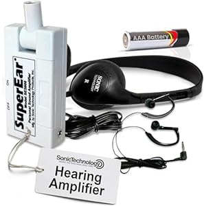 Personal Sound Amplifier – 50dB Hand Held Pocket Size Audio Amplifier with Headphones, EarBuds, Tactile On/Off Volume Control – Hearing Amplifier for Seniors, Adults and Audiologists – SE5000