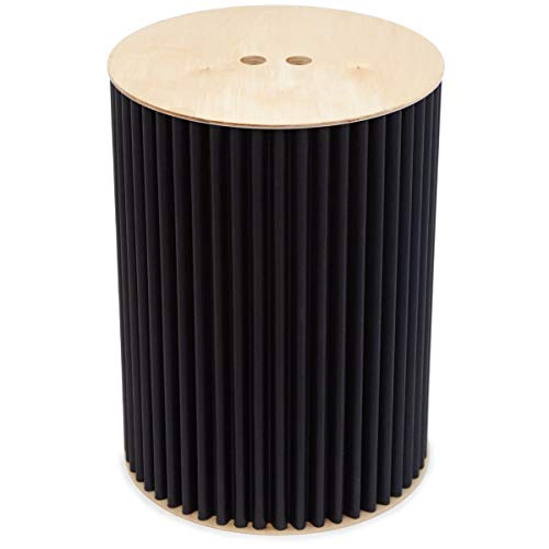 cArtù Eco-Stool by leggerodesign u0097 Basic Black: Este Taburete de Almacenamiento es Respetuoso con el Medio Ambiente. Cuerpo es de cArtù con Asiento y Base de Abedul: D 33 cm x A 44,7 cm