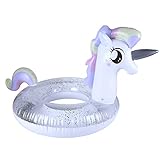 AILIMY Giant Inflatable Unicorn Pool Float with Glitter Inside, Fun Beach Floaties, Swim Party Toys,...