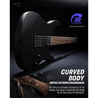Donner – Solid Body DMT-100 – Guitare électrique de 39 pouces – En métal, avec micros H-H, sac, cordes, sangle, câble… - Les Beatles, Paul McCartney, John Lennon, RIngo Starr, George Harrison Donner - Solid Body DMT-100 - Guitare électrique de 39 pouces - En métal, avec micros H-H, sac, cordes, sangle, câble… – Image 3