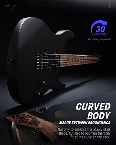 Donner – Solid Body DMT-100 – Guitare électrique de 39 pouces – En métal, avec micros H-H, sac, cordes, sangle, câble… - Les Beatles, Paul McCartney, John Lennon, RIngo Starr, George Harrison Donner - Solid Body DMT-100 - Guitare électrique de 39 pouces - En métal, avec micros H-H, sac, cordes, sangle, câble… – Image 4