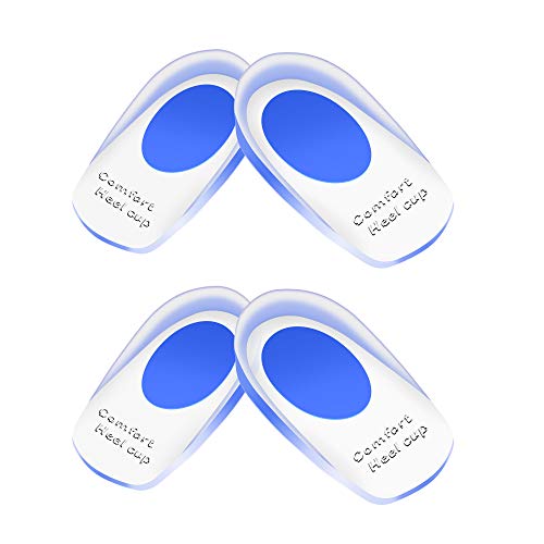 Gel Heel Cups,Orthotic Gel Heel Pads Cushions Insole for Plantar Fasciitis, Bone Spurs Pain Sore Heel & Achilles Pain Relief and Foot Care(L)