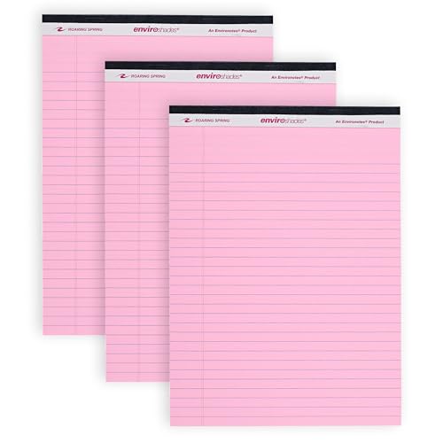Pack de 3 blocs de papier rose 8-1/2 x 11-3/4 po Roaring Spring pour le bureau