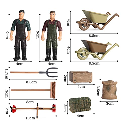 HUSHUI Tiere Spiele Spielzeug Kinder,Farmfutter Lebensmittelzubehör Set Bauernhof Werkzeuge Miniaturfiguren Simulation Szene Bauernhof Modell Mini Pädagogisches Spielset – Bild 3