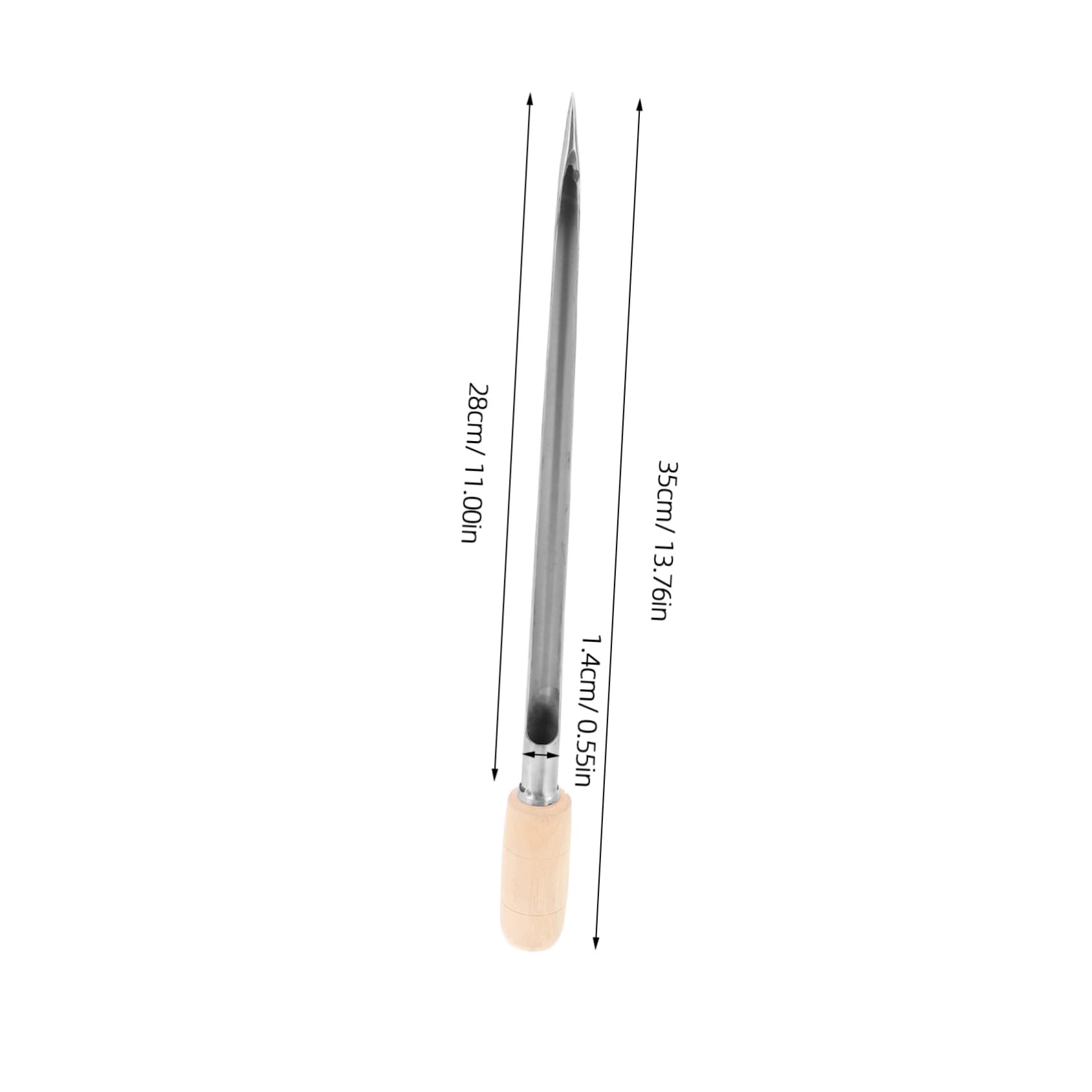 BESPORTBLE Stainless Steel Grain Sampler Tool Wheat Rice Corn Cereal Sampling Probe Wood Handle Flowthrough Trough for Lab Field