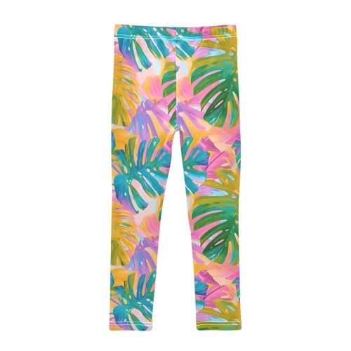 KLL Leaves Monstera Blots Little Girls Legging Comfortable High Waisted Leg Yoga Pants Running2