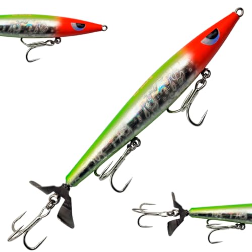 Isca Artificial Yara Devassa Slim 14cm -35g Madeira Hélice Torpedo (Papagaio)