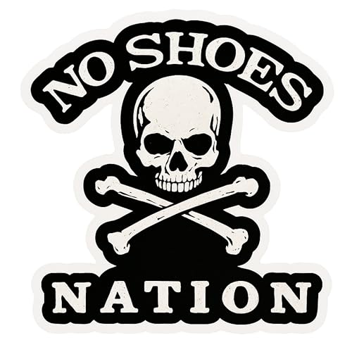 No Shoes Nation - Aesthetic Vinyl Sticker Waterproof Quote Decal Sticker for Laptop Water Bottle Car Journal Scrapbook Phone Durable 4 Sticker for Teens Adults Kids
