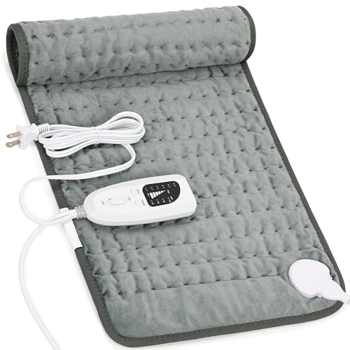 Image of Heating Pad for Back,Neck and Shoulder,Electric Heating Pads Abdomen,Knee,Hot Pad for Arms and Legs,Timer Setting and Auto Shut Off(Dark Gray, 12''×24'')