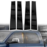 AMSPRAC Car Door Pillar Posts Trim, Outer Pillar Post Panel Covers fit for Dodge Ram 1500 2500 3500 2009-2018, Anti Scratch Glossy Black 4PCS