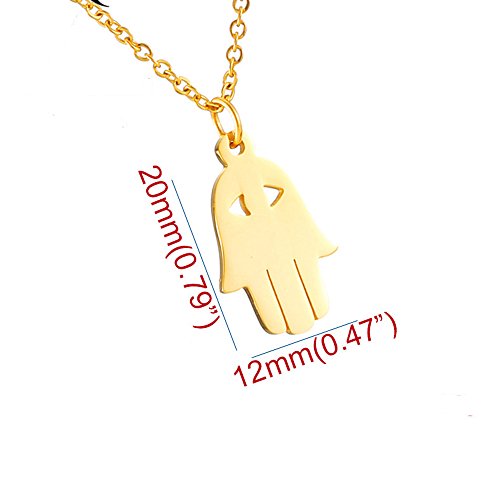 AOCHEE Good Luck Protection Hamsa Fatima Hand Palm Pendant Necklace 3 Colors2