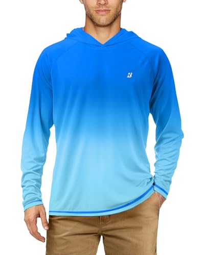 Image of Roadbox Mens Fishing Sun Hoodie, Long Sleeve UPF 50+ UV Protection Shirts