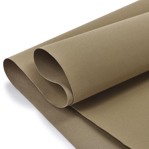 Waterproof Canvas Fabric - 58' Wide 600D Upholstery Polyester Material - Durable Nylon Indoor Outdoor Water Resistant Fabric for Furniture Cover Cushion Home Awning Tent (600D Khakil, 1 Yard)
