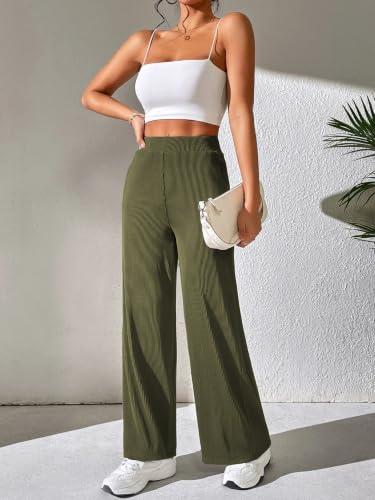 Image of GRECIILOOKS Women's Parachute Cargo Pants - High Waist Flared Korean Trousers| Trendy Casual Wear for Daily & Travel Use (Available in Plus Size)