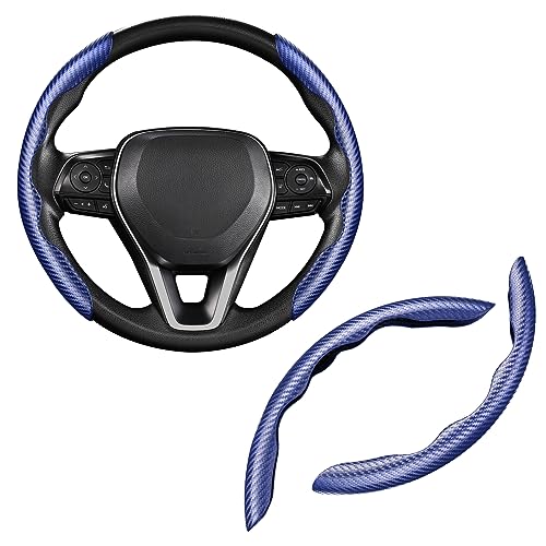 Image of Cartist Steering Wheel Cover, Carbon Fiber Steering Wheel Cover for Men /Women, Anti-Slip, Comfortable Grip, Durable, Universal for 99% Car Interior Accessories (Dark Blue)