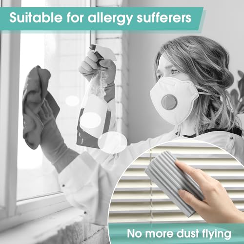 8 Pack Damp Dusting Sponge Duster, Grey Dust Cleaning