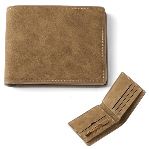 Vicloon Billetera Bifold Delgada,Carteras para Hombre con Tarjetero,Compartimentos para Billetes y Monedero Billetera,Carteras para Hombre PU con Múltiples Compartimentos para Hombres para Negocios