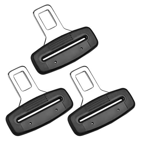 Seat Belt Buckle, 3 Pcs Car Belt Lock Buckle, Seat Belt Adjuster, Safety Belt Plug-In Locking Tongue, Universal For Car Safety Belt Buckle Updates (Black) Cover