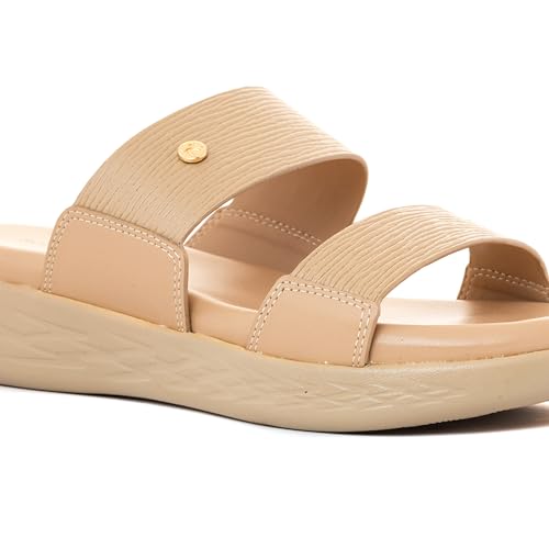 Image of Khadim's Softouch Platform Heel Slip On Sandal for Women