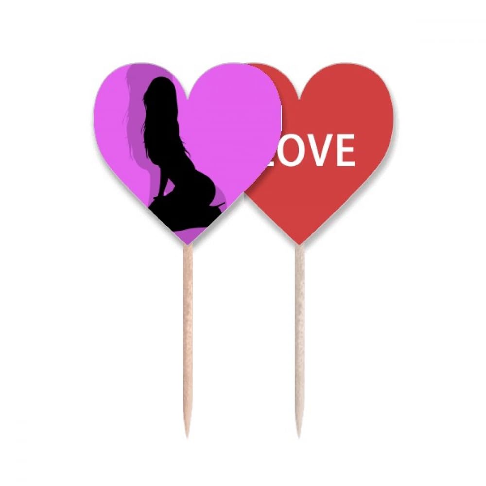 Drapeau amour cœur pic cupcake pour buffet de mariage