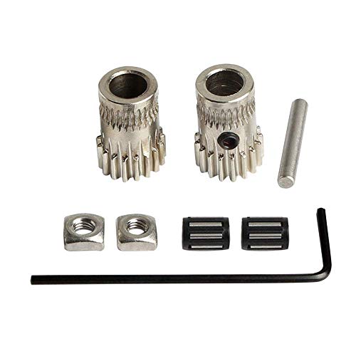 BZ 3D Upgrade MK2/MK3 Parts Extruder Driving Gear Stainless Steel Pulleys Kit,For Dual Gear Extruder,Dual Driver Extruder for Prusa i3 DIY.(2 Set Edelstahl)