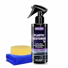 SHIELDOM Plastic Restorer for Cars Ceramic Plastic Coating Black Trim Quick Restoration Bring Faded Rubber and Vinyl Back to Life, Buff for Shine, Restore Flexibility, UV Protection - 5oz/150ml
