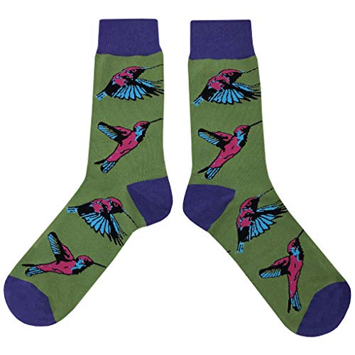 Hummingbird Visit Dress Socks Funny Novelty Crazy Fun Design Men Size 8-12 Cotton Casual Crew Colorful Funky Fancy Socks Gift for Men2