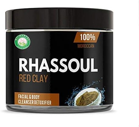 Dermomama Organic Pure Moroccan Red Clay Powder | Rhassoul Clay Mask | Red Clay Face Masks | Hair Clay Mask for Natural Hair | Ghassoul Clay for Hair Mask, Natural Skin Care (16oz/1lb) 450 g