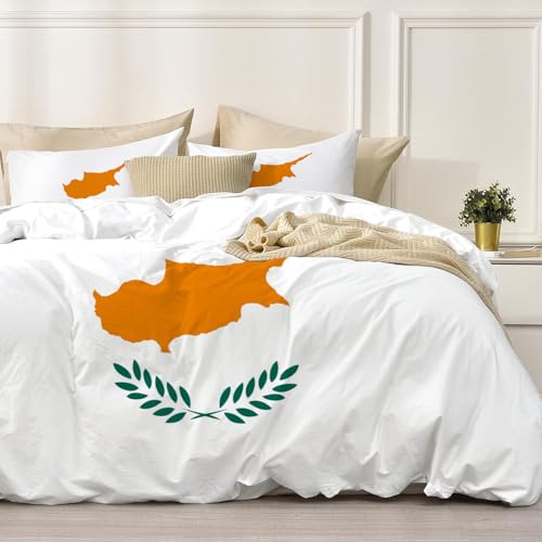 Housse de couette Chypre National 140x200cm orange et blanc