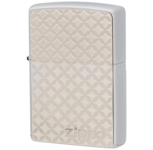 Encendedor Zippo con placa metálica plateada miniatura 1