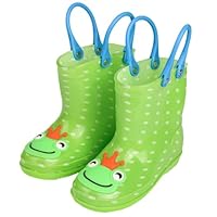 ENEN Rain Boots for Kids Girls and Boy, Rain Boots Toddler 1-9yrs Unisex Children Wellies Waterproof Non-Slip Rubber Gripped Sole for Spring Summer, School, Outdoors
