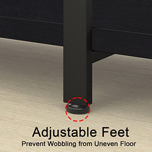 Hsh 5 Tier Tall Black Bookshelf, Wood And Metal Storage Book Rack, Industrial Modern Etagere 5 Shelf Bookcase, Large Wide Open Display Book Shelf For Bedroom Living Room Office, Bookshelves Heavy Duty #TOP5