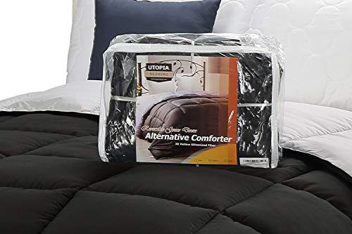 Image of Utopia Bedding Twin Comforter, Duvet Insert, Black /Grey, 64 x 88 Inches